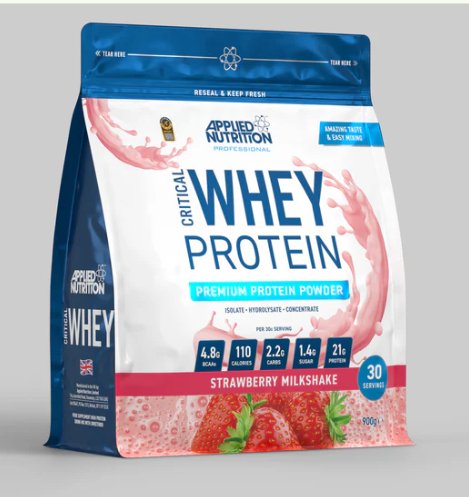 Applied Nutrition Critical Whey Protein Powder (900g) - (30 SERVINGS) Chocolate Milkshake, Vanilla Ice Cream, Strawberry Milkshake - Supplements4HealthSupplements4Health