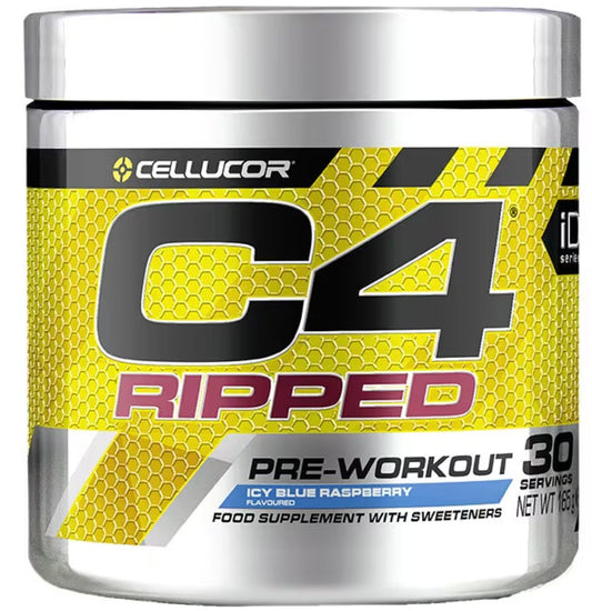 C4 Ripped Pre-Workout Icy Blue Raspberry 165g 30 servings - Supplements4Healthcellucor