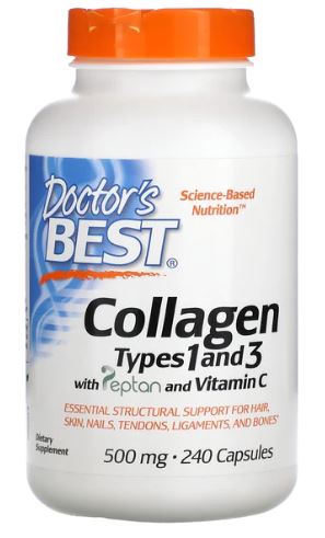Doctor's Best collagen types 1 and 3 with Peptan and Vitamin C 500mg , 240 capsules - Supplements4HealthDoctor's Best