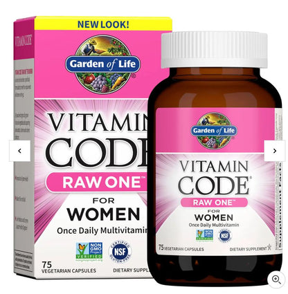 Garden of Life Vitamin Code Raw One for Women, Once Daily Multivitamin for Women - 75 Capsules - Supplements4HealthGarden of Life