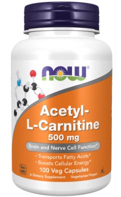 Now Foods, Acetyl-L-Carnitine, 500mg, 100 Vegan Capsules - SUPPLEMENTS4HEALTHNow Foods