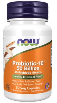 NOW Foods Probiotic-10 50 Billion 50 Capsules - SUPPLEMENTS4HEALTHNow Foods