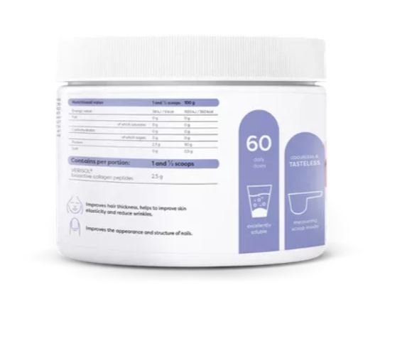 Osavi Collagen Peptides Hair Skin and Nails 150g 60 Doses Wild Berry flavour . Verisol® collagen peptides, clinically proven to improve skin elasticity, reduce appearance of wrinkles, and promote stronger hair and nails. - Supplements4HealthOsavi